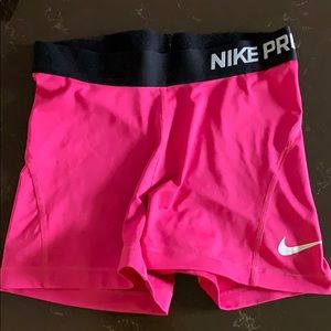Pink nike spandex shorts